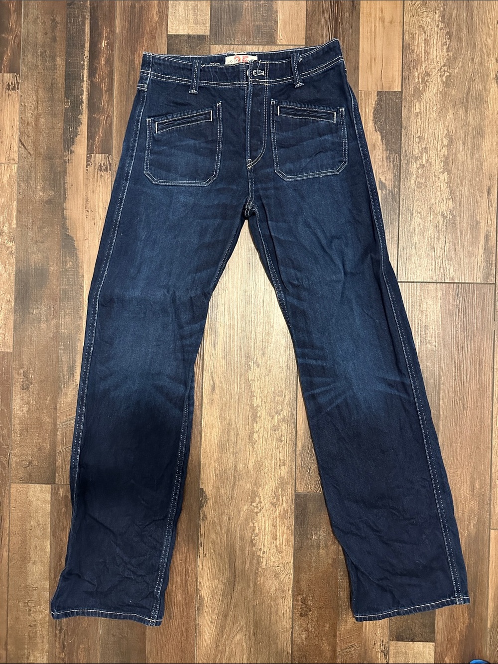 We The Free Button Fly Wide leg Jeans in Dark Blue